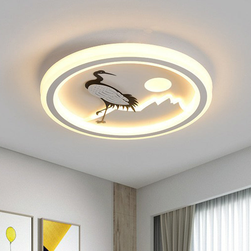 Circular Bedroom Flush Ceiling Light Metal Nordic Style LED Flush Mount Lighting Fixture in White Clearhalo 'Ceiling Lights' 'Close To Ceiling Lights' 'Close to ceiling' 'Flush mount' Lighting' 2217626