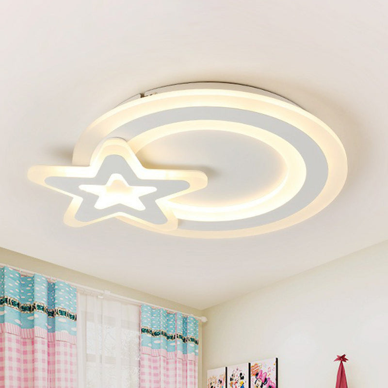 Acrylic Shaded Flush Mount Lighting Kids Style White LED Flush Mount Fixture for Bedroom White Starfish Clearhalo 'Ceiling Lights' 'Close To Ceiling Lights' 'Close to ceiling' 'Flush mount' Lighting' 2217643