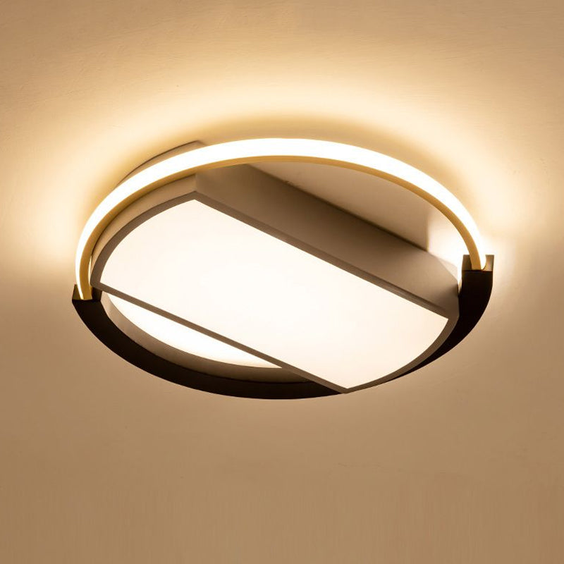 Geometric Acrylic LED Flush Mount Light Simplicity Gold-Black Flush Mount Ceiling Light Clearhalo 'Ceiling Lights' 'Close To Ceiling Lights' 'Close to ceiling' 'Flush mount' Lighting' 2217652