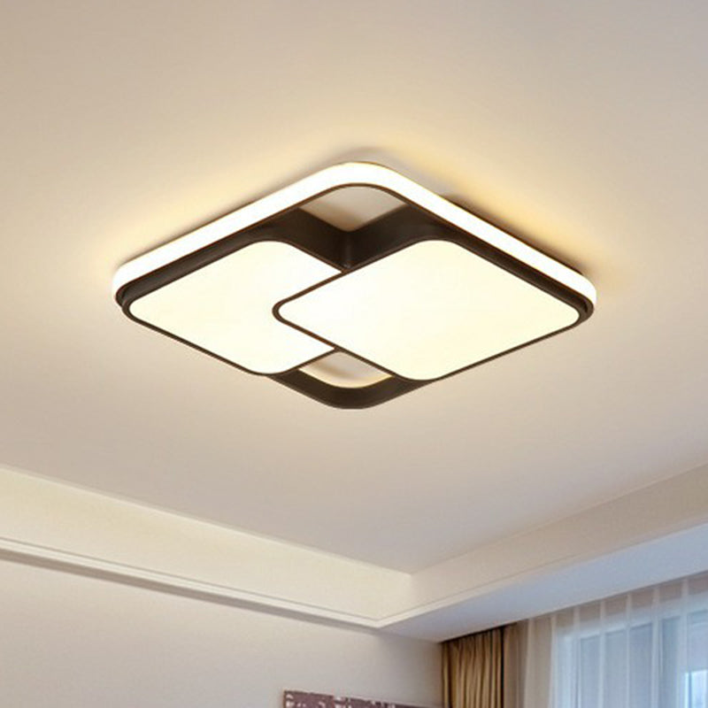 Splicing Rhombus Acrylic Flush Mount Lighting Minimalist Black LED Flush Mount Fixture Clearhalo 'Ceiling Lights' 'Close To Ceiling Lights' 'Close to ceiling' 'Flush mount' Lighting' 2217681