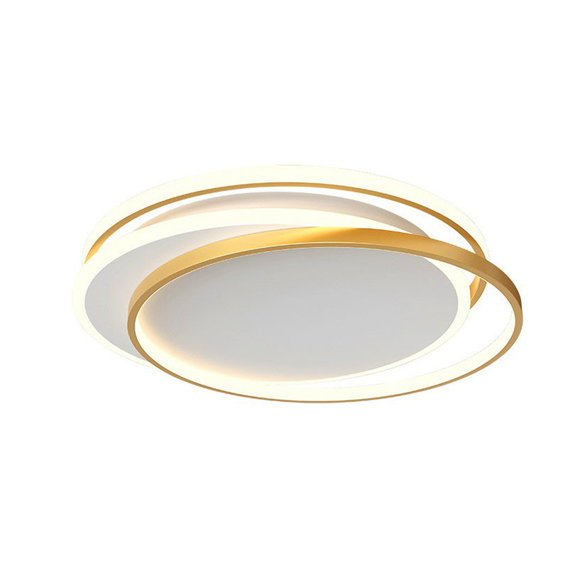 Gold Geometric LED Flush Mount Modern Acrylic Flushmount Ceiling Light for Bedroom Gold A Clearhalo 'Ceiling Lights' 'Close To Ceiling Lights' 'Close to ceiling' 'Flush mount' Lighting' 2217690