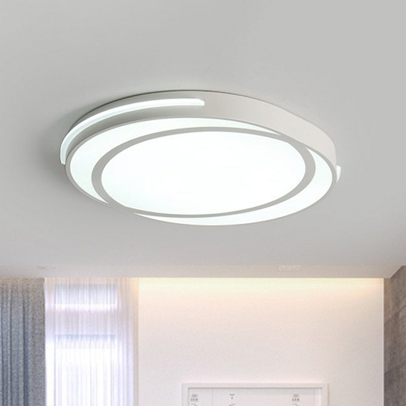 Geometrical Acrylic LED Flush Mount Light Simplicity White Flush Mount Ceiling Light White Round Clearhalo 'Ceiling Lights' 'Close To Ceiling Lights' 'Close to ceiling' 'Flush mount' Lighting' 2217724