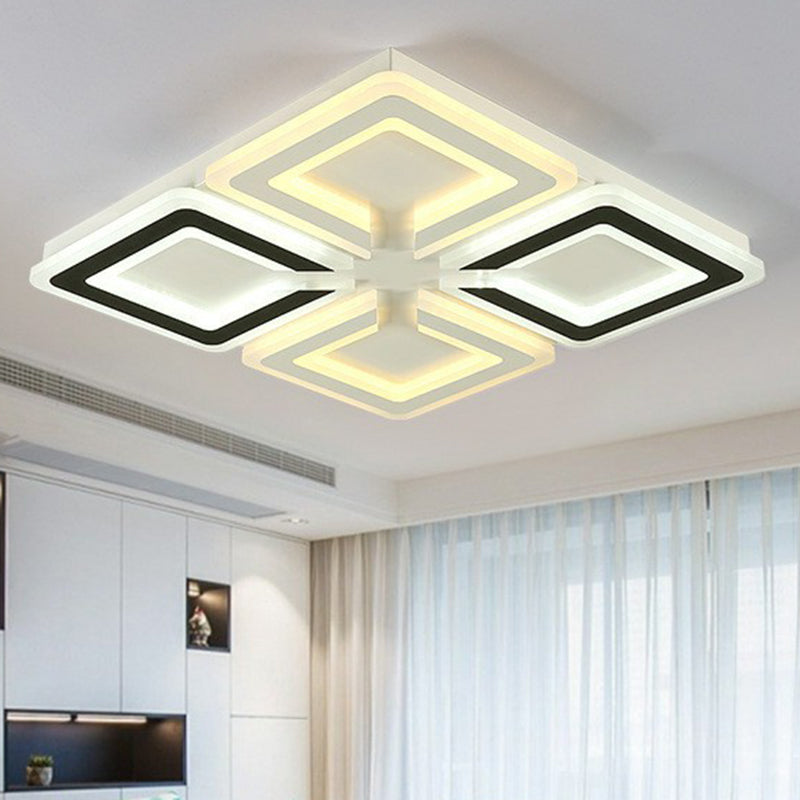 Ultrathin LED Flush Mount Modern Acrylic Bedroom Flushmount Ceiling Light in Black and White Clearhalo 'Ceiling Lights' 'Close To Ceiling Lights' 'Close to ceiling' 'Flush mount' Lighting' 2217746