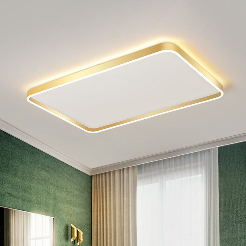 Geometric Shaped Metallic Flush Mount Lighting Minimalist Gold LED Flush Mount Fixture Gold Clearhalo 'Ceiling Lights' 'Close To Ceiling Lights' 'Close to ceiling' 'Flush mount' Lighting' 2217791