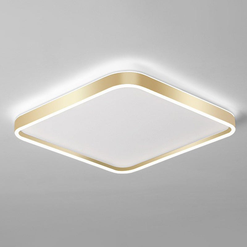 Geometric Shaped Metallic Flush Mount Lighting Minimalist Gold LED Flush Mount Fixture Clearhalo 'Ceiling Lights' 'Close To Ceiling Lights' 'Close to ceiling' 'Flush mount' Lighting' 2217793