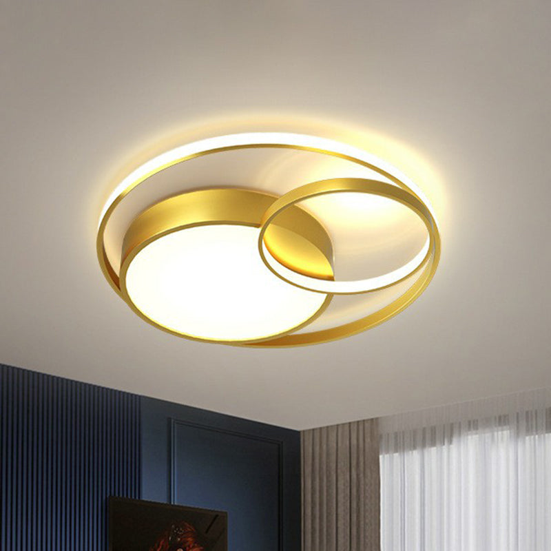 Gold Geometrical LED Flush Mount Modern Acrylic Flushmount Ceiling Light for Living Room Gold Clearhalo 'Ceiling Lights' 'Close To Ceiling Lights' 'Close to ceiling' 'Flush mount' Lighting' 2217797