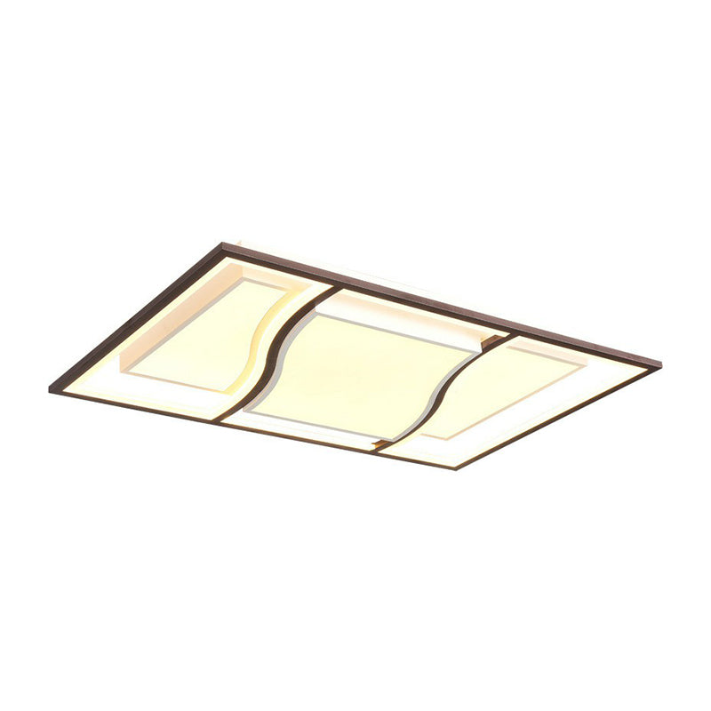 Geometric Living Room LED Flush Mount Acrylic Modern Flushmount Ceiling Light in Coffee Clearhalo 'Ceiling Lights' 'Close To Ceiling Lights' 'Close to ceiling' 'Flush mount' Lighting' 2217808