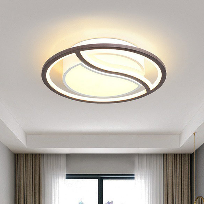 Geometric Living Room LED Flush Mount Acrylic Modern Flushmount Ceiling Light in Coffee Clearhalo 'Ceiling Lights' 'Close To Ceiling Lights' 'Close to ceiling' 'Flush mount' Lighting' 2217810