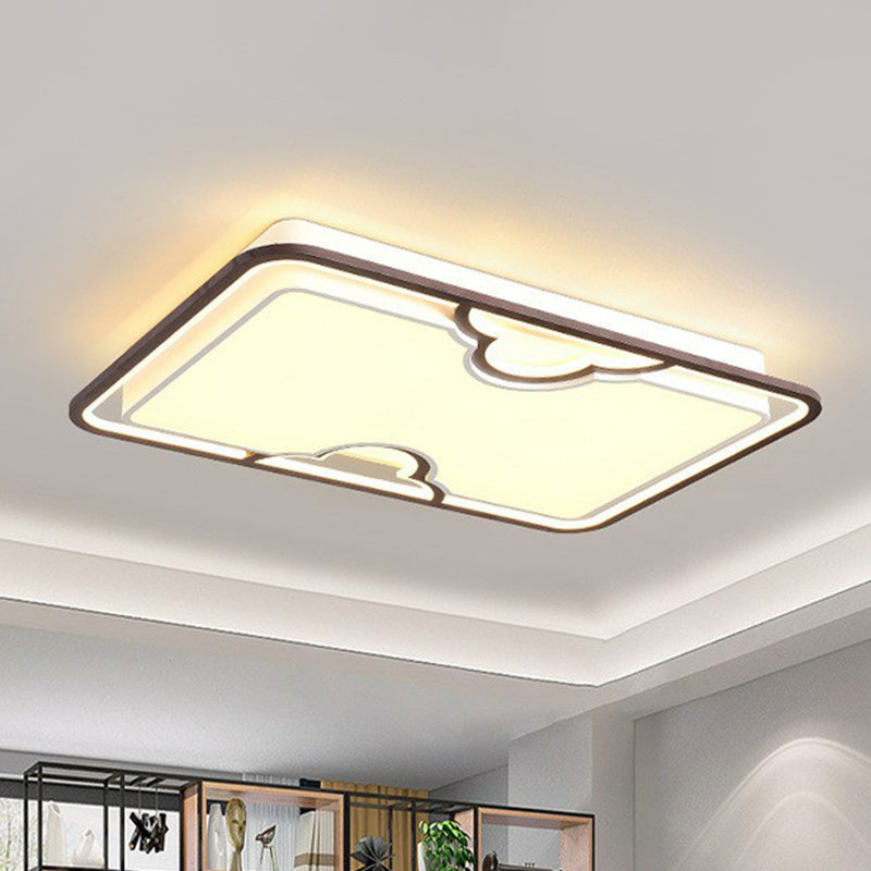 Nordic Rectangular Flush Ceiling Light Acrylic Living Room LED Flush Mount Lighting Fixture Clearhalo 'Ceiling Lights' 'Close To Ceiling Lights' 'Close to ceiling' 'Flush mount' Lighting' 2217813