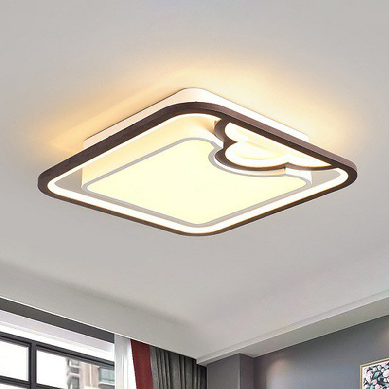 Nordic Rectangular Flush Ceiling Light Acrylic Living Room LED Flush Mount Lighting Fixture Coffee Clearhalo 'Ceiling Lights' 'Close To Ceiling Lights' 'Close to ceiling' 'Flush mount' Lighting' 2217815