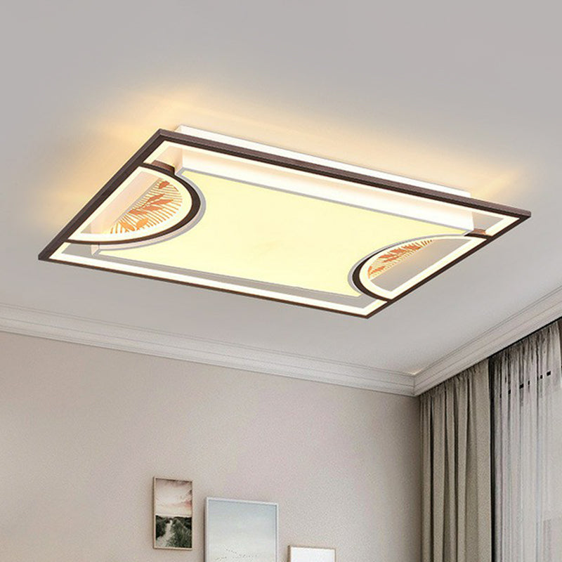 Geometric LED Flush Mount Light Simplicity Living Room Flush Mount Ceiling Light in Coffee Clearhalo 'Ceiling Lights' 'Close To Ceiling Lights' 'Close to ceiling' 'Flush mount' Lighting' 2217819