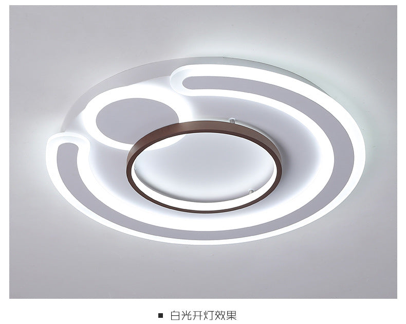 Nordic Geometrical LED Flush Mount Acrylic Living Room Flushmount Ceiling Light in Coffee Coffee 24.5