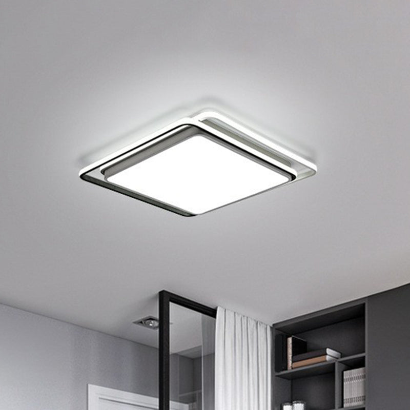 Squared Shape Bedroom Flush Mount Lighting Acrylic Minimalist LED Flush Mount Fixture Clearhalo 'Ceiling Lights' 'Close To Ceiling Lights' 'Close to ceiling' 'Flush mount' Lighting' 2217861