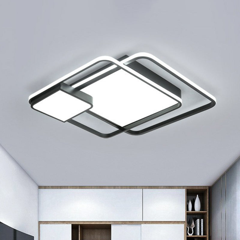 Modern Splicing LED Flush Mount Acrylic Living Room Flushmount Ceiling Light in Black Black Clearhalo 'Ceiling Lights' 'Close To Ceiling Lights' 'Close to ceiling' 'Flush mount' Lighting' 2217869