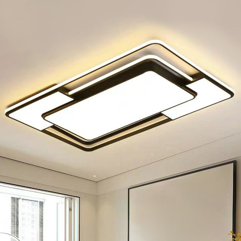 Modern Splicing LED Flush Mount Acrylic Living Room Flushmount Ceiling Light in Black Clearhalo 'Ceiling Lights' 'Close To Ceiling Lights' 'Close to ceiling' 'Flush mount' Lighting' 2217870