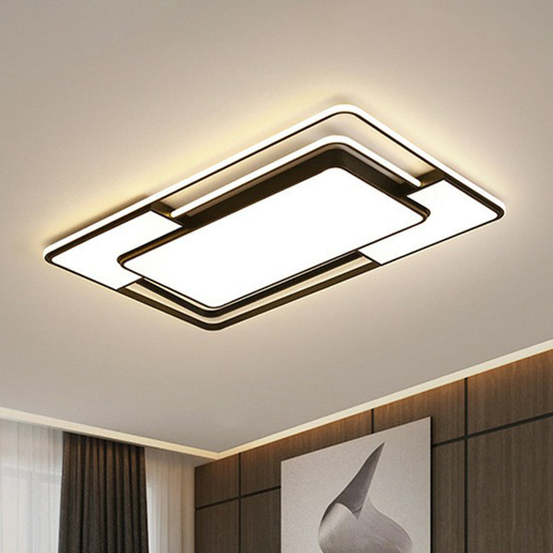 Splicing LED Flush Mount Modern Aluminum Living Room Flushmount Ceiling Light in Black Clearhalo 'Ceiling Lights' 'Close To Ceiling Lights' 'Close to ceiling' 'Flush mount' Lighting' 2217897