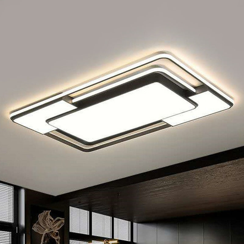 Splicing LED Flush Mount Modern Aluminum Living Room Flushmount Ceiling Light in Black Black Clearhalo 'Ceiling Lights' 'Close To Ceiling Lights' 'Close to ceiling' 'Flush mount' Lighting' 2217898