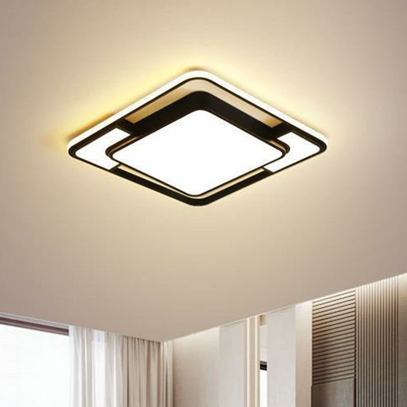 Splicing LED Flush Mount Modern Aluminum Living Room Flushmount Ceiling Light in Black Black Clearhalo 'Ceiling Lights' 'Close To Ceiling Lights' 'Close to ceiling' 'Flush mount' Lighting' 2217900