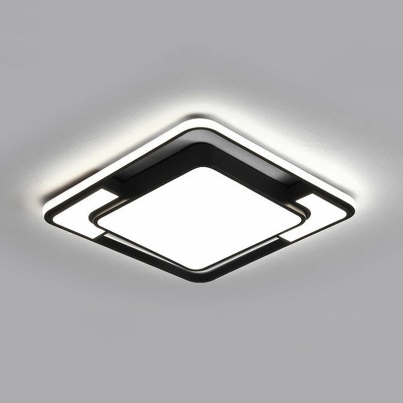 Splicing LED Flush Mount Modern Aluminum Living Room Flushmount Ceiling Light in Black Black White Clearhalo 'Ceiling Lights' 'Close To Ceiling Lights' 'Close to ceiling' 'Flush mount' Lighting' 2217901