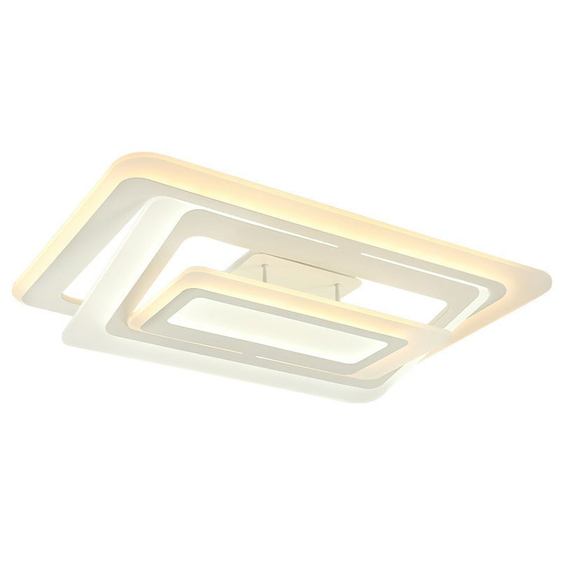 Rectangle Acrylic Flush Mount Light Simplicity White LED Semi Flush Ceiling Light for Living Room Clearhalo 'Ceiling Lights' 'Close To Ceiling Lights' 'Close to ceiling' 'Semi-flushmount' Lighting' 2217955