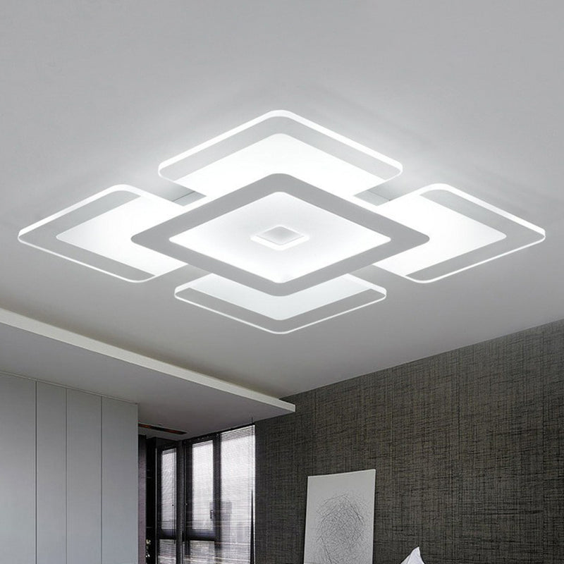 Clear Extra-Thin Rectangular Flush Light Modern Style Acrylic LED Flush Ceiling Light Fixture Clear Clearhalo 'Ceiling Lights' 'Close To Ceiling Lights' 'Close to ceiling' 'Flush mount' Lighting' 2217957