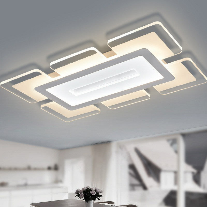 Clear Extra-Thin Rectangular Flush Light Modern Style Acrylic LED Flush Ceiling Light Fixture Clear 2 Color Clearhalo 'Ceiling Lights' 'Close To Ceiling Lights' 'Close to ceiling' 'Flush mount' Lighting' 2217959