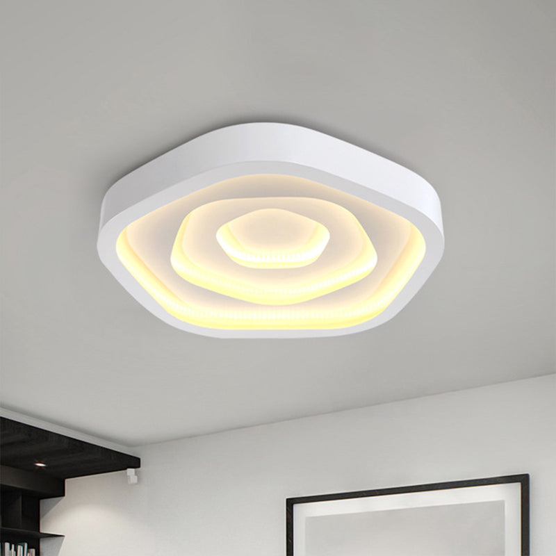 Pentagonal LED Flush Mount Modern Acrylic White Flushmount Ceiling Light for Living Room Clearhalo 'Ceiling Lights' 'Close To Ceiling Lights' 'Close to ceiling' 'Flush mount' Lighting' 2218007