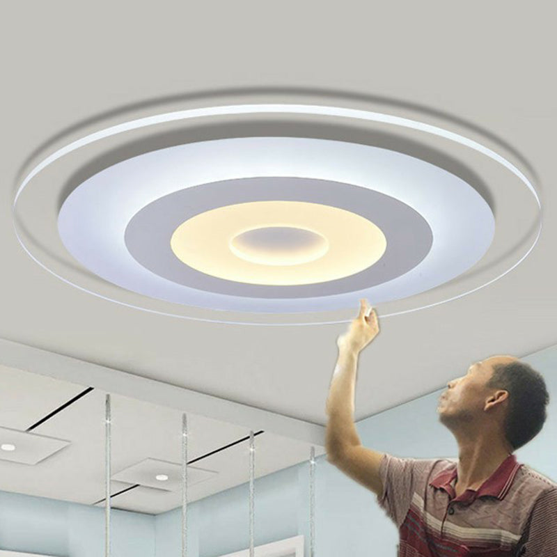 Extra-Thin Round LED Flush Mount Light Simplicity Acrylic White Flush Mount Ceiling Light Clearhalo 'Ceiling Lights' 'Close To Ceiling Lights' 'Close to ceiling' 'Flush mount' Lighting' 2218045