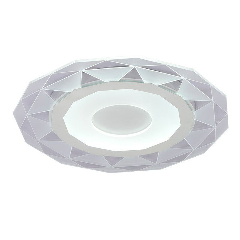 Circular Living Room Flush Light Metallic Modern Style LED Flush Ceiling Light Fixture in Clear Clearhalo 'Ceiling Lights' 'Close To Ceiling Lights' 'Close to ceiling' 'Flush mount' Lighting' 2218053