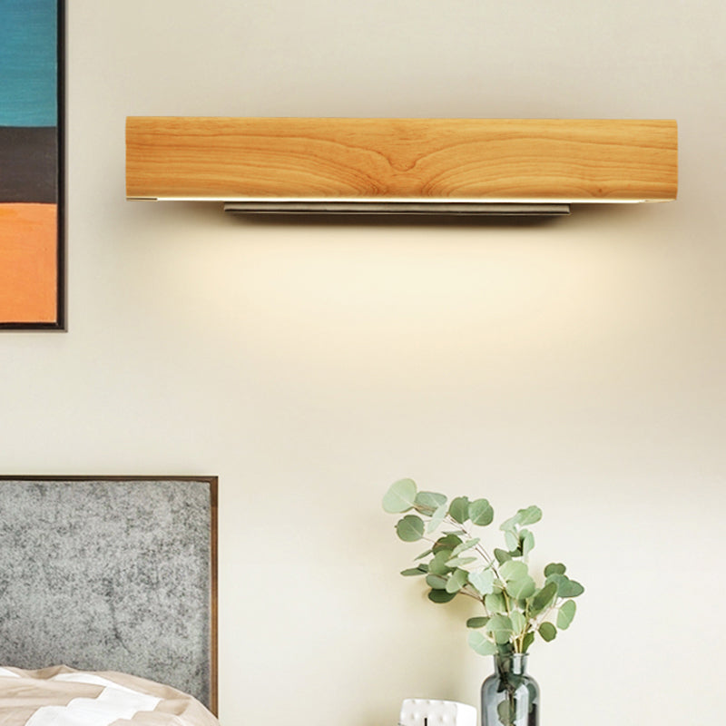 Rectangular Bathroom LED Sconce Lighting Wood Modern Vanity Light Fixture for Bathroom Wood Clearhalo 'Modern wall lights' 'Modern' 'Wall Lamps & Sconces' 'Wall Lights' Lighting' 2218171