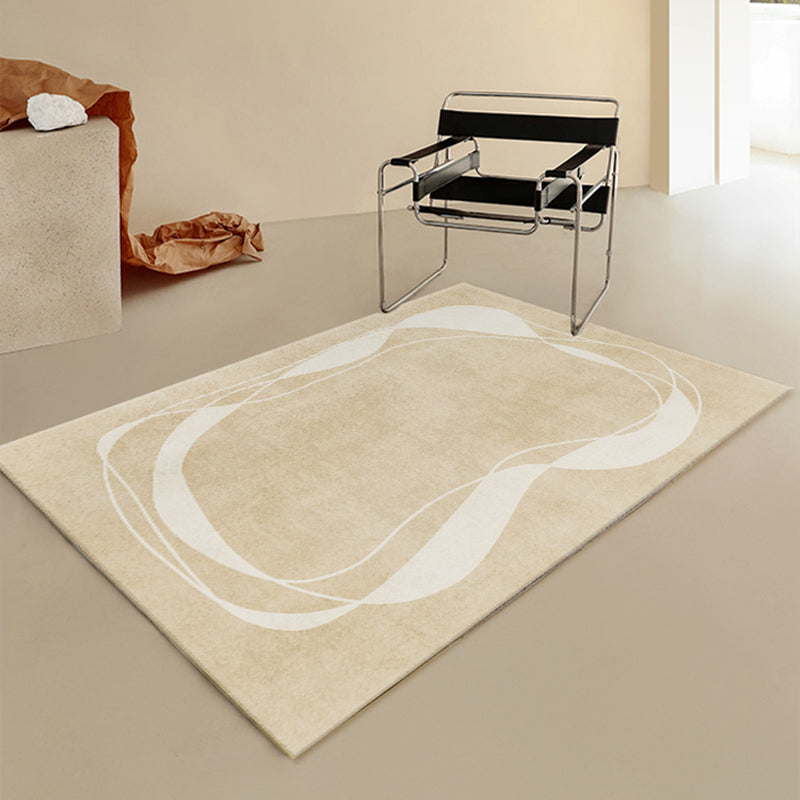 Modern Home Decoration Rug Beige Abstract Printed Area Carpet Cotton Blend Non-Slip Machine Washable Rug Clearhalo 'Area Rug' 'Rug' 2225274