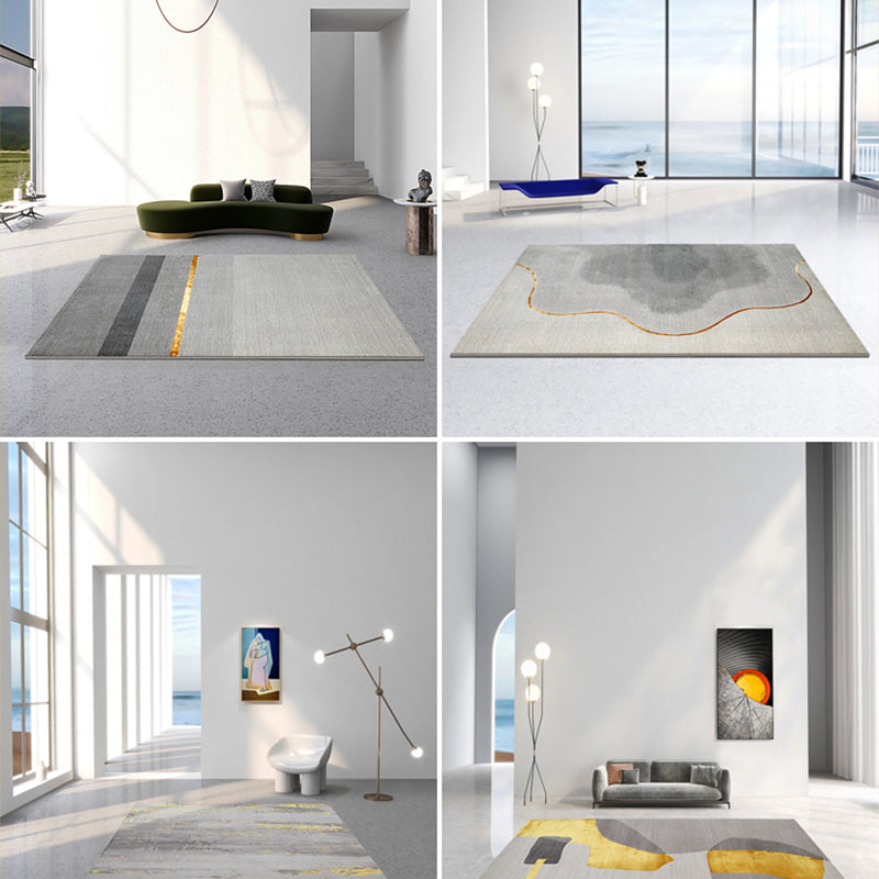 Gray Home Decor Rug Novelty Abstract Pattern Carpet Cotton Blend Pet Friendly Anti-Slip Area Rug Clearhalo 'Area Rug' 'Rug' 2225341