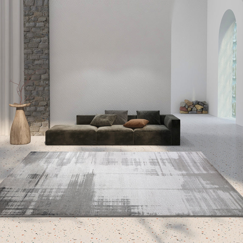 Designer Bedroom Rug Gray Abstract Printed Indoor Rug Cotton Blend Washable Anti-Slip Backing Area Carpet Clearhalo 'Area Rug' 'Rug' 2225355