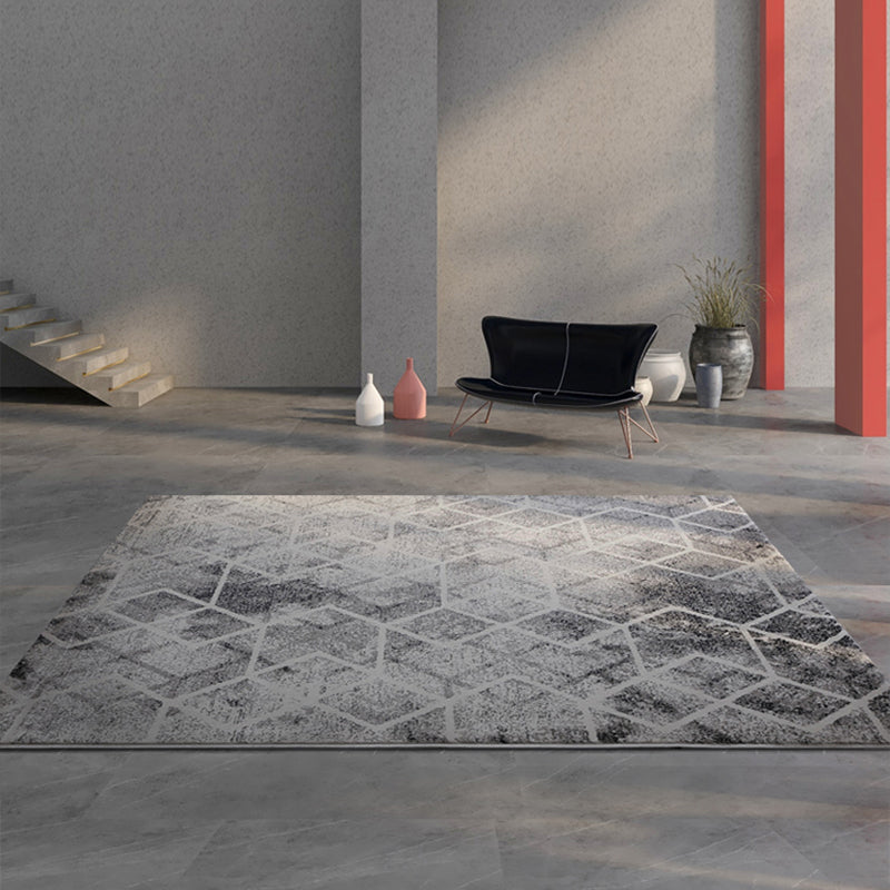 Designer Bedroom Rug Gray Abstract Printed Indoor Rug Cotton Blend Washable Anti-Slip Backing Area Carpet Clearhalo 'Area Rug' 'Rug' 2225357