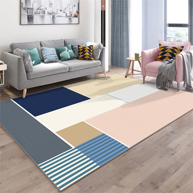 Western Home Decor Rug Multi-Color Colorblocked Area Carpet Synthetics Pet Friendly Anti-Slip Rug Pink-Blue Clearhalo 'Area Rug' 'Rug' 2225406