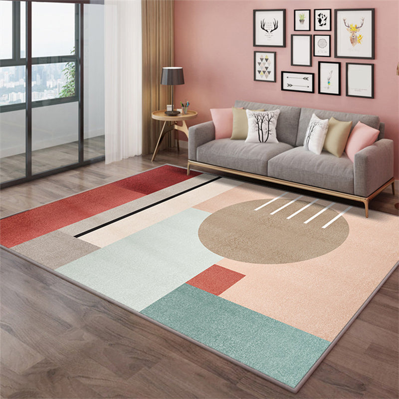 Western Home Decor Rug Multi-Color Colorblocked Area Carpet Synthetics Pet Friendly Anti-Slip Rug Pink-Green Clearhalo 'Area Rug' 'Rug' 2225413