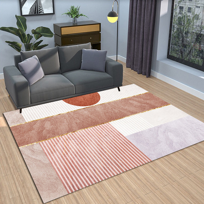 Modern Living Room Rug Morandi Color Colorblock Area Carpet Synthetics Non-Slip Washable Rug Clearhalo 'Area Rug' 'Rug' 2225489