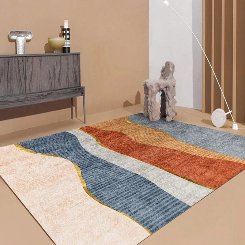 Modern Living Room Rug Morandi Color Colorblock Area Carpet Synthetics Non-Slip Washable Rug Clearhalo 'Area Rug' 'Rug' 2225492