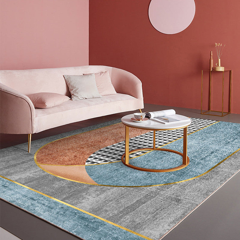 Modern Living Room Rug Morandi Color Colorblock Area Carpet Synthetics Non-Slip Washable Rug Clearhalo 'Area Rug' 'Rug' 2225496
