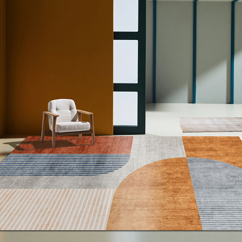 Glam Abstract Print Rug Multi-Color Cotton Blend Carpet Pet Friendly Easy Care Indoor Rug for Living Room Light Brown Clearhalo 'Area Rug' 'Rug' 2225532