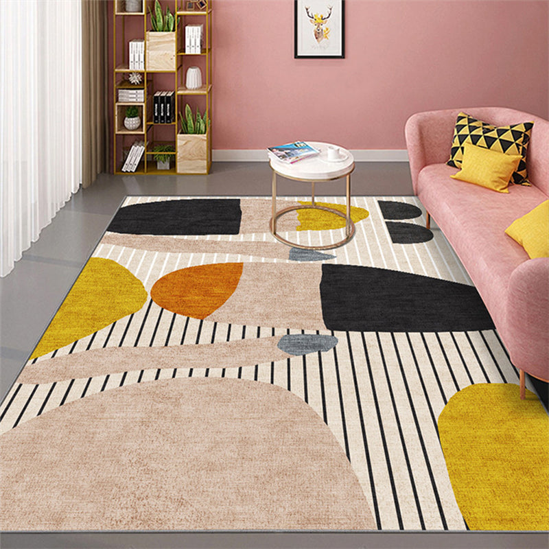 Multi-Color Living Room Rug Relaxing Colorblock Indoor Rug Polypropylene Anti-Slip Pet Friendly Carpet Yellow Clearhalo 'Area Rug' 'Rug' 2225568