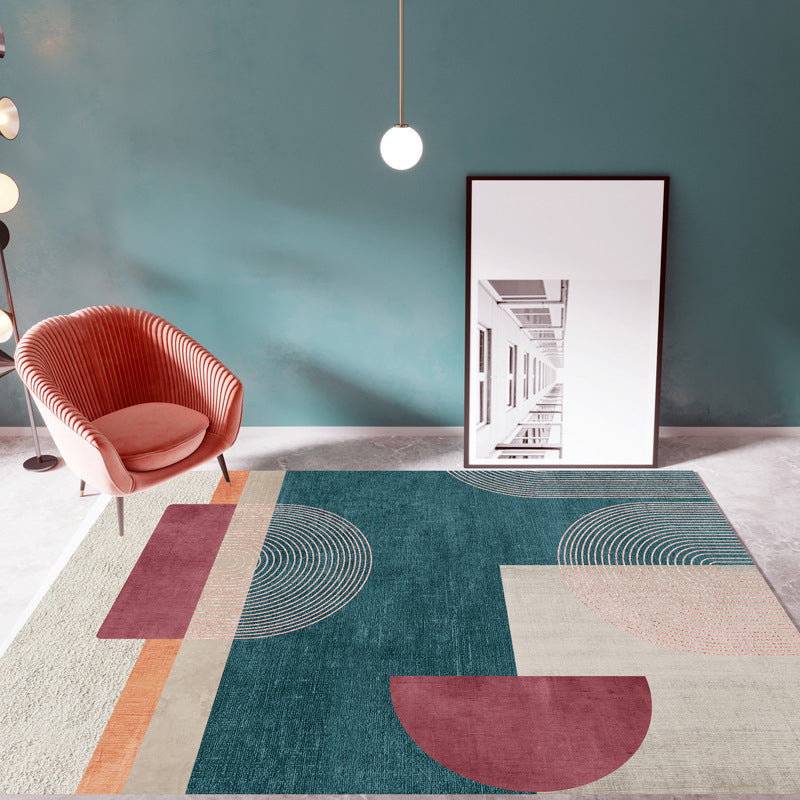 Casual Multi Color Colorblock Rug Polypropylene Nordic Indoor Rug Non-Slip Pet Friendly Carpet for Decor Clearhalo 'Area Rug' 'Rug' 2225641