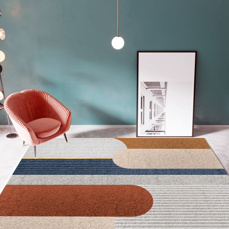 Casual Multi Color Colorblock Rug Polypropylene Nordic Indoor Rug Non-Slip Pet Friendly Carpet for Decor Clearhalo 'Area Rug' 'Rug' 2225643