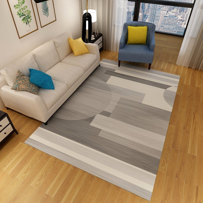 Simple Geo Pattern Rug Multi Colored Polypropylene Area Carpet Easy Care Machine Washable Rug for Living Room Dark Gray Clearhalo 'Area Rug' 'Modern' 'Rugs' Rug' 2225755