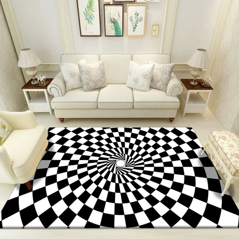 Multi Color Unique Rug Polyster 3D Checker Area Carpet Easy Care Pet Friendly Indoor Rug for Living Room Clearhalo 'Area Rug' 'Rug' 2225760