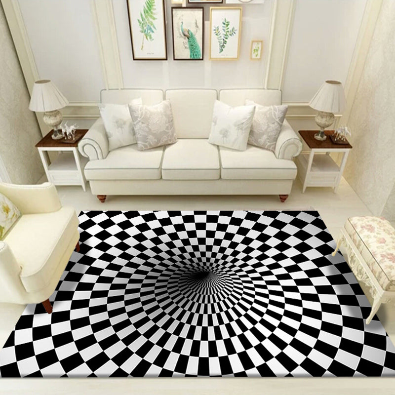 Multi Color Unique Rug Polyster 3D Checker Area Carpet Easy Care Pet Friendly Indoor Rug for Living Room Clearhalo 'Area Rug' 'Rug' 2225761