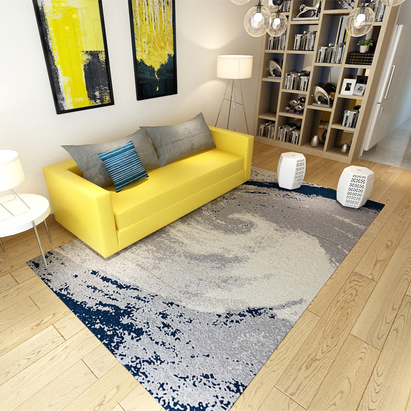 Nordic Abstract Print Rug Multicolor Polyster Area Rug Anti-Slip Backing Stain-Resistant Carpet for Living Room Dark Blue-Gray Clearhalo 'Area Rug' 'Modern' 'Rugs' Rug' 2225912