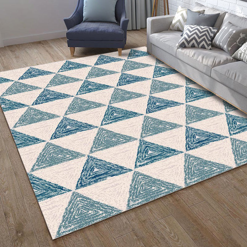 Classic Geo Print Rug Multi Colored Polyster Area Rug Anti-Slip Backing Pet Friendly Washable Carpet for Parlor Sky Blue Clearhalo 'Area Rug' 'Modern' 'Rugs' Rug' 2225958