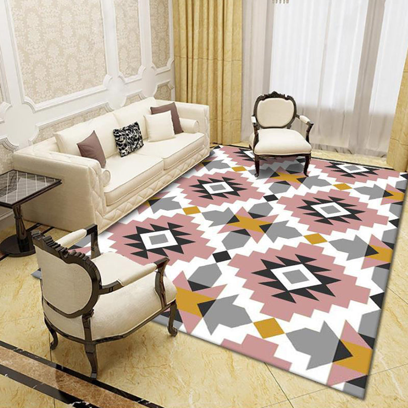 Modern Living Room Rug Multi Colored Geo Print Carpet Polypropylene Anti-Slip Pet Friendly Indoor Rug Clearhalo 'Area Rug' 'Modern' 'Rugs' Rug' 2226009