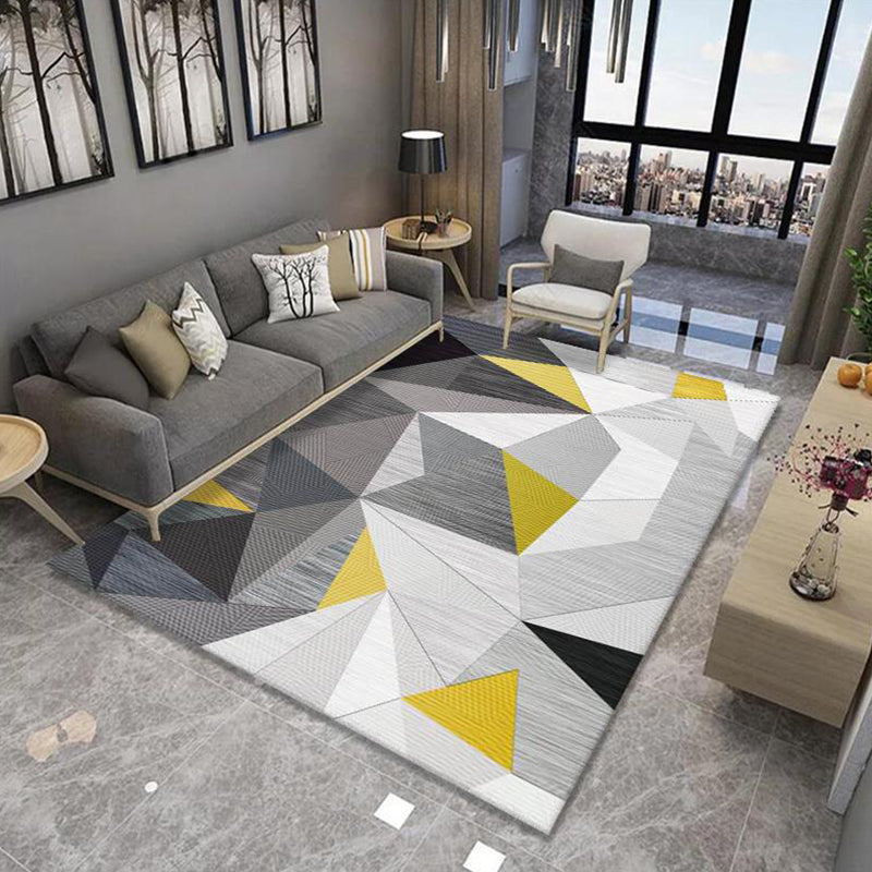 Multi-Colored Minimalist Rug Synthetics Geo Patterned Carpet Non-Slip Washable Indoor Rug for Parlor Light Gray Clearhalo 'Area Rug' 'Modern' 'Rugs' Rug' 2226061